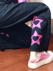 Star Heart Pattern Boyfriend Jeans