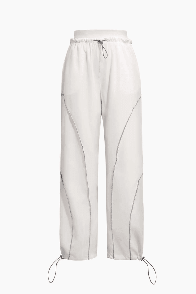 Stitching Detail Toggle Pants