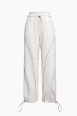 Stitching Detail Toggle Pants