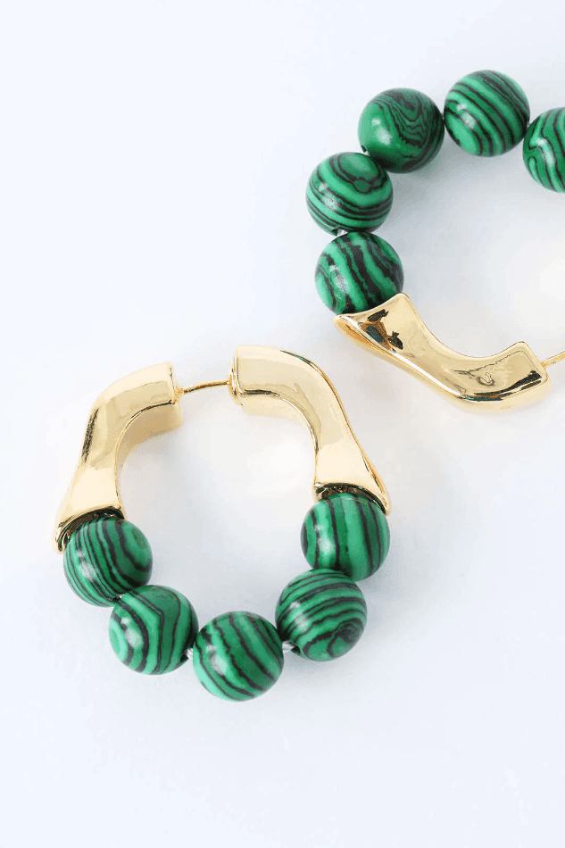 Stone Detail Hoop Earrings