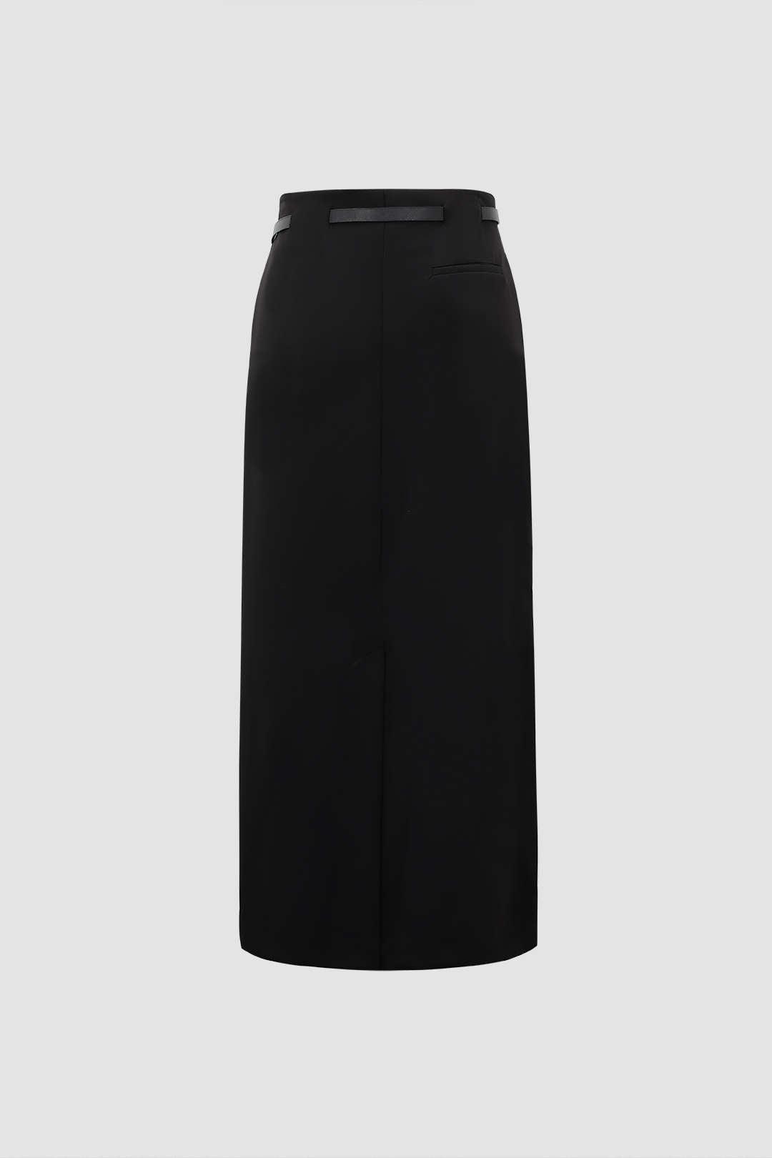 Straight Skirt With Belt