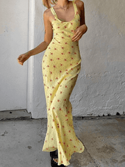 Summer Floral Print Maxi Dress