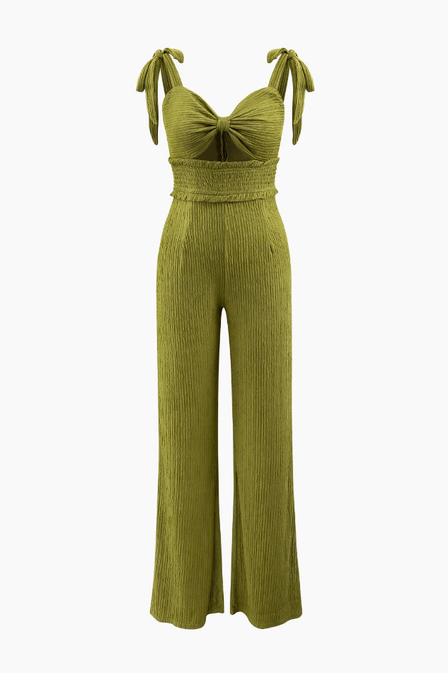 Tie Strap Knot Front Jumpsuit