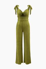 Tie Strap Knot Front Jumpsuit