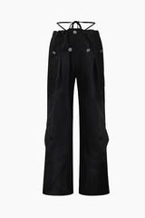 Tie Waist Cargo Pants