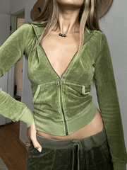 Velvet Zip Up Hoodie