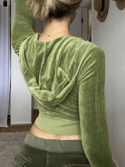 Velvet Zip Up Hoodie