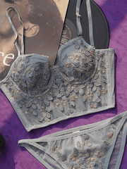 Vintage Lace Embroidery Bustier