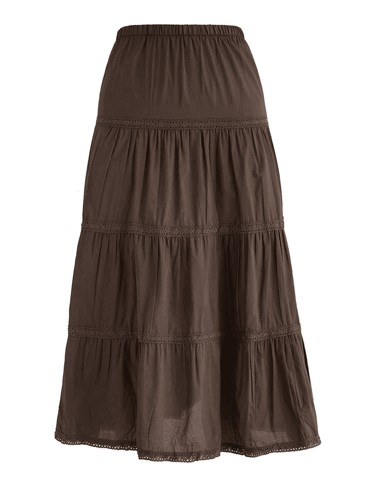 Vintage Tiered Midi Skirt