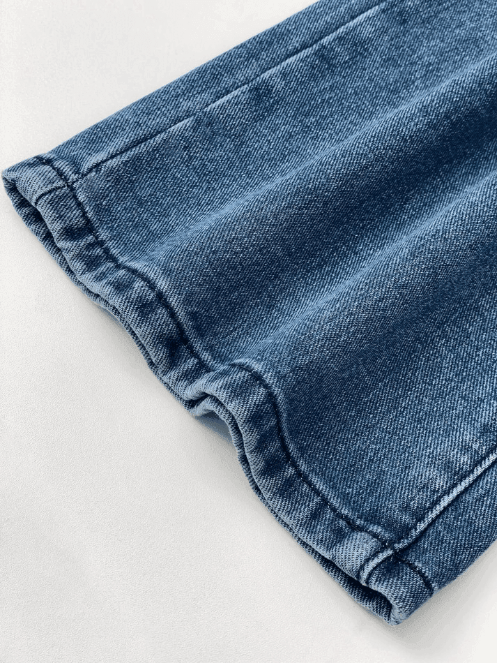 Washed Heart Pattern Cargo Jeans
