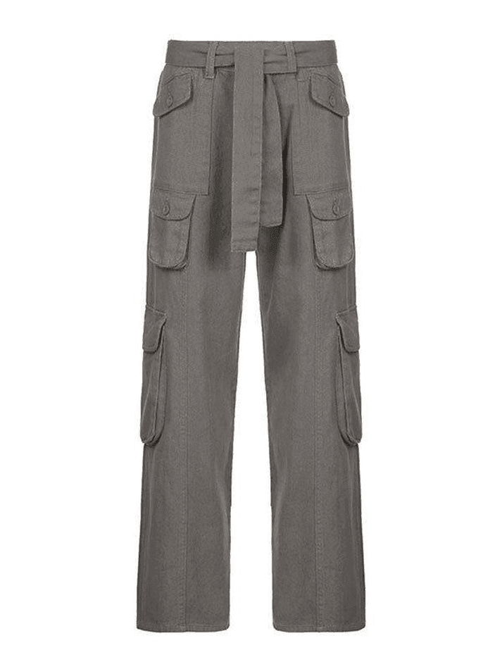 Washed Pocket Patched Cargo Jeans