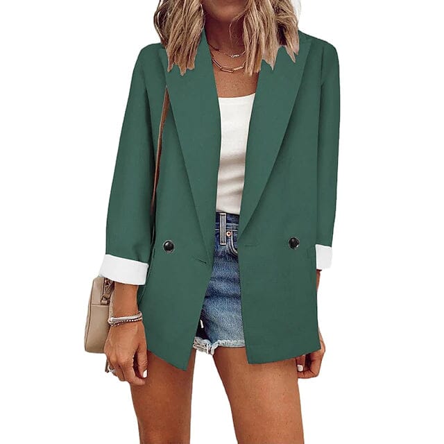 Basic Double Breasted Solid Colored Blazer