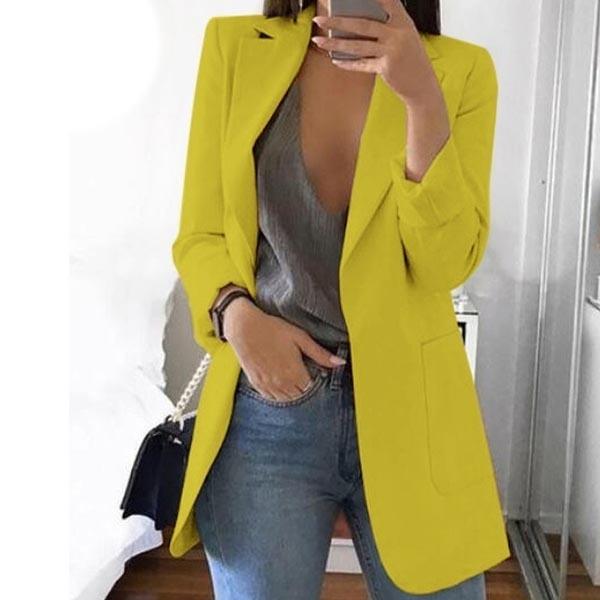 Cardigan Jackets Open Front Solid Color Casual Oversized Long Blazer