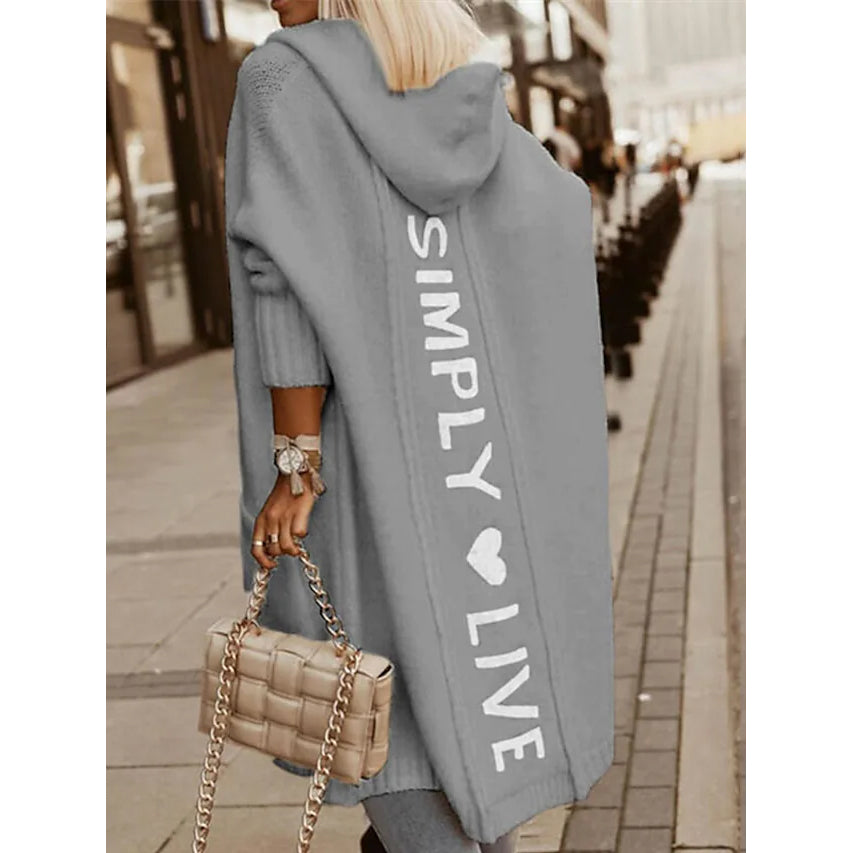 Cardigan Knitted Letter Personalized Stylish Casual Long Sleeve