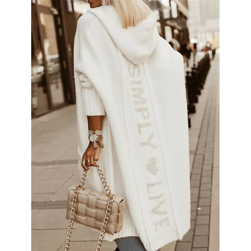 Cardigan Knitted Letter Personalized Stylish Casual Long Sleeve