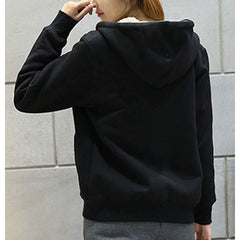 Casual Winter Warm Sherpa Lined Zip Up Hooded Sweatshirt Jacket