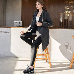 Casual Zip up Hoodies Long Tunic Sweatshirts Jackets Fashion Plus Size Hoodie with Pockets