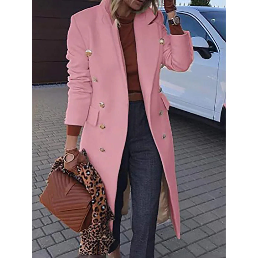 Coat Regular Fit Warm Casual Jacket Long Sleeve Solid Color