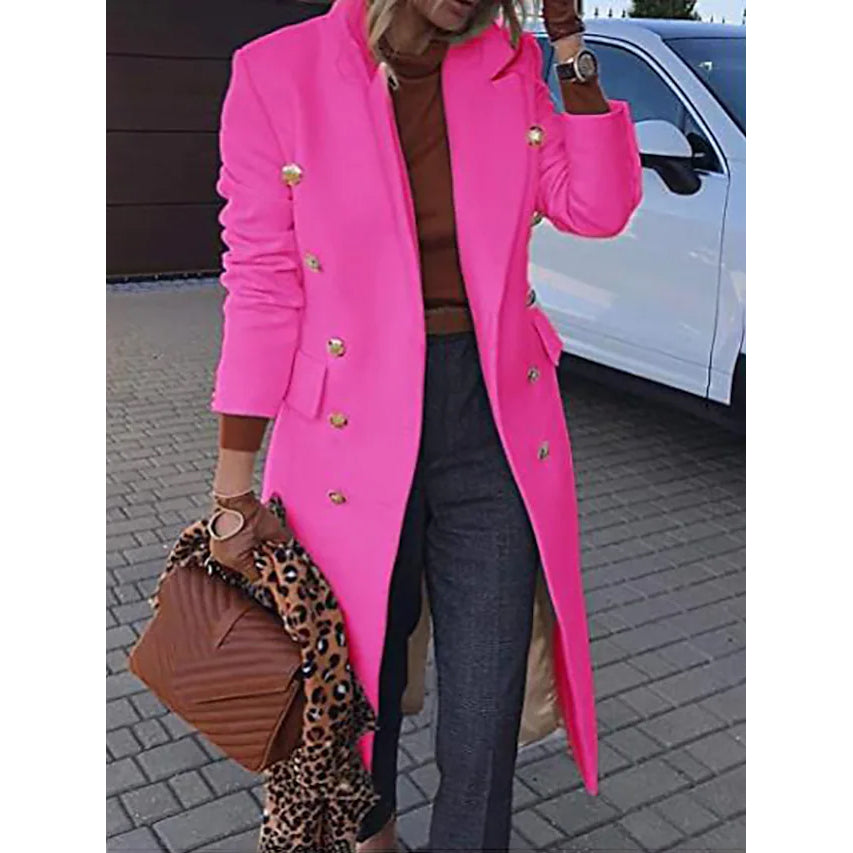 Coat Regular Fit Warm Casual Jacket Long Sleeve Solid Color