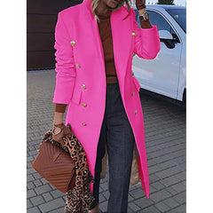 Coat Regular Fit Warm Casual Jacket Long Sleeve Solid Color