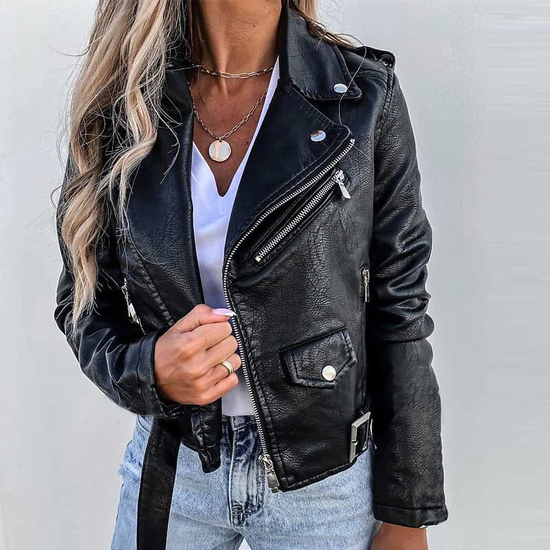 Faux Modern Street Style Leather Jacket