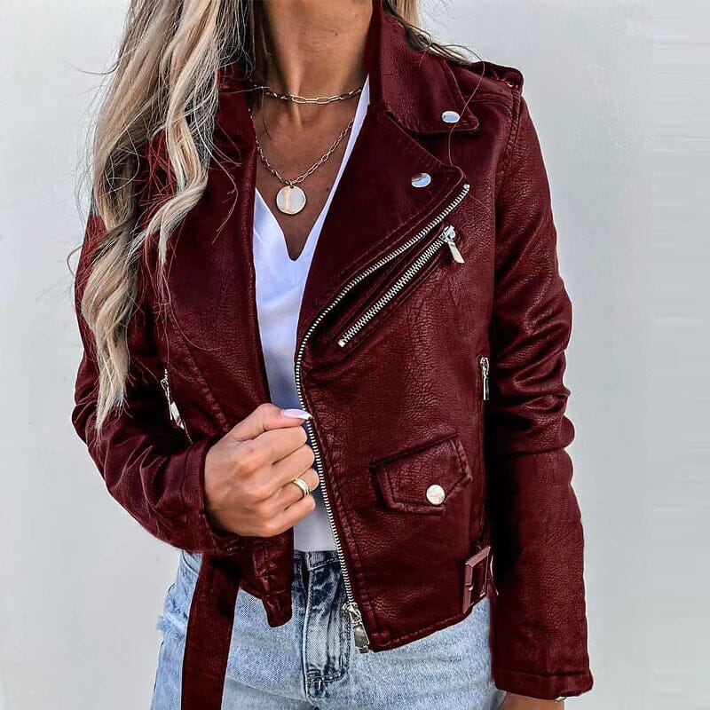 Faux Modern Street Style Leather Jacket