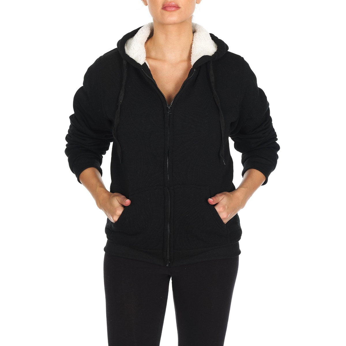 Inner and Outer Sherpa Hoodie Sweatshirt Jacket