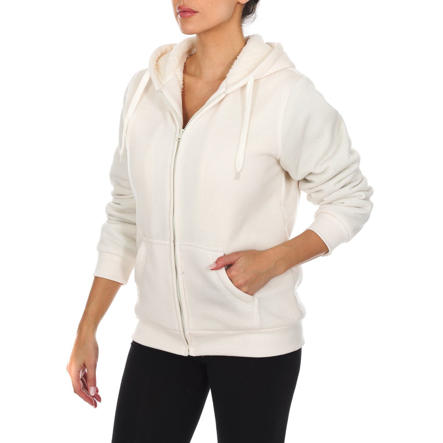 Inner and Outer Sherpa Hoodie Sweatshirt Jacket