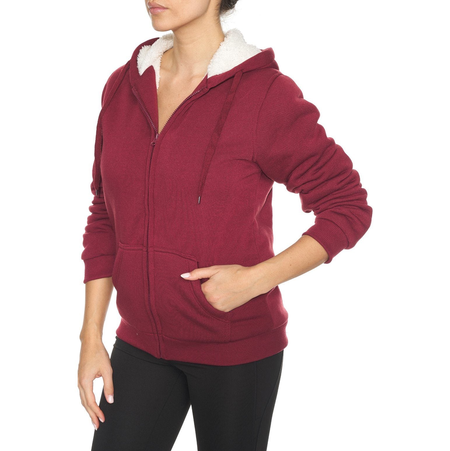 Inner and Outer Sherpa Hoodie Sweatshirt Jacket