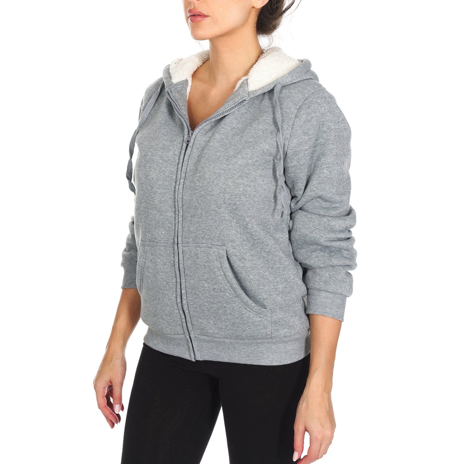 Inner and Outer Sherpa Hoodie Sweatshirt Jacket