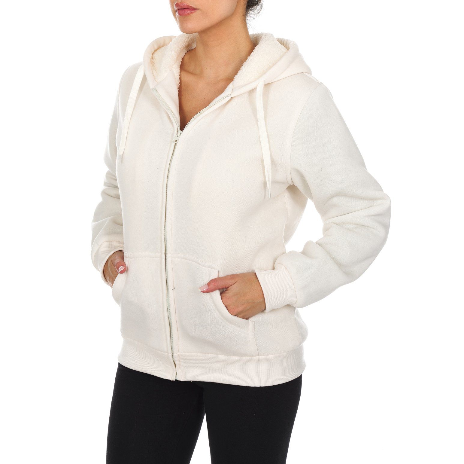 Inner and Outer Sherpa Hoodie Sweatshirt Jacket
