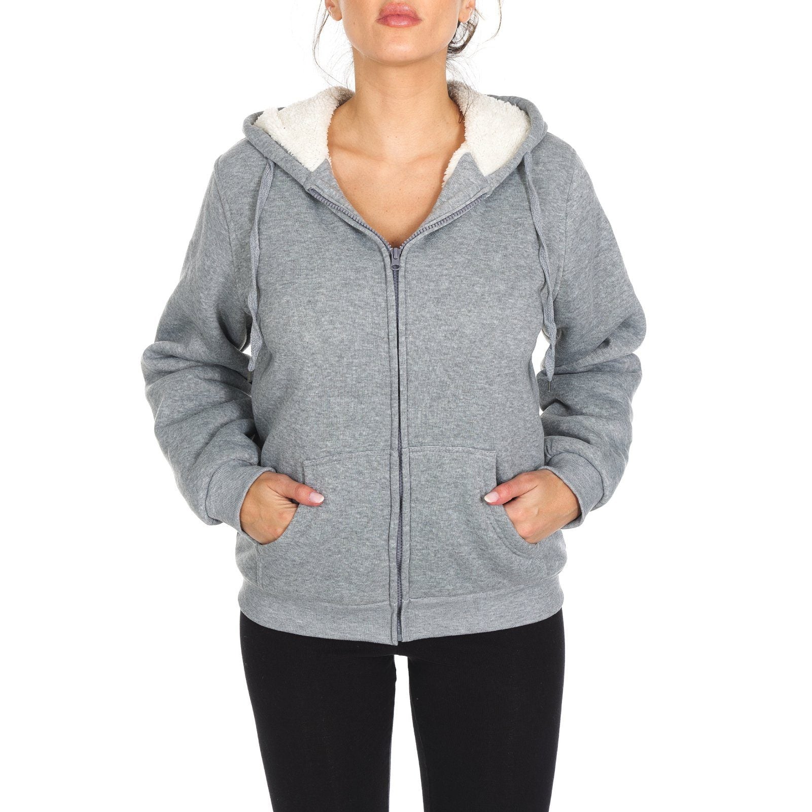 Inner and Outer Sherpa Hoodie Sweatshirt Jacket