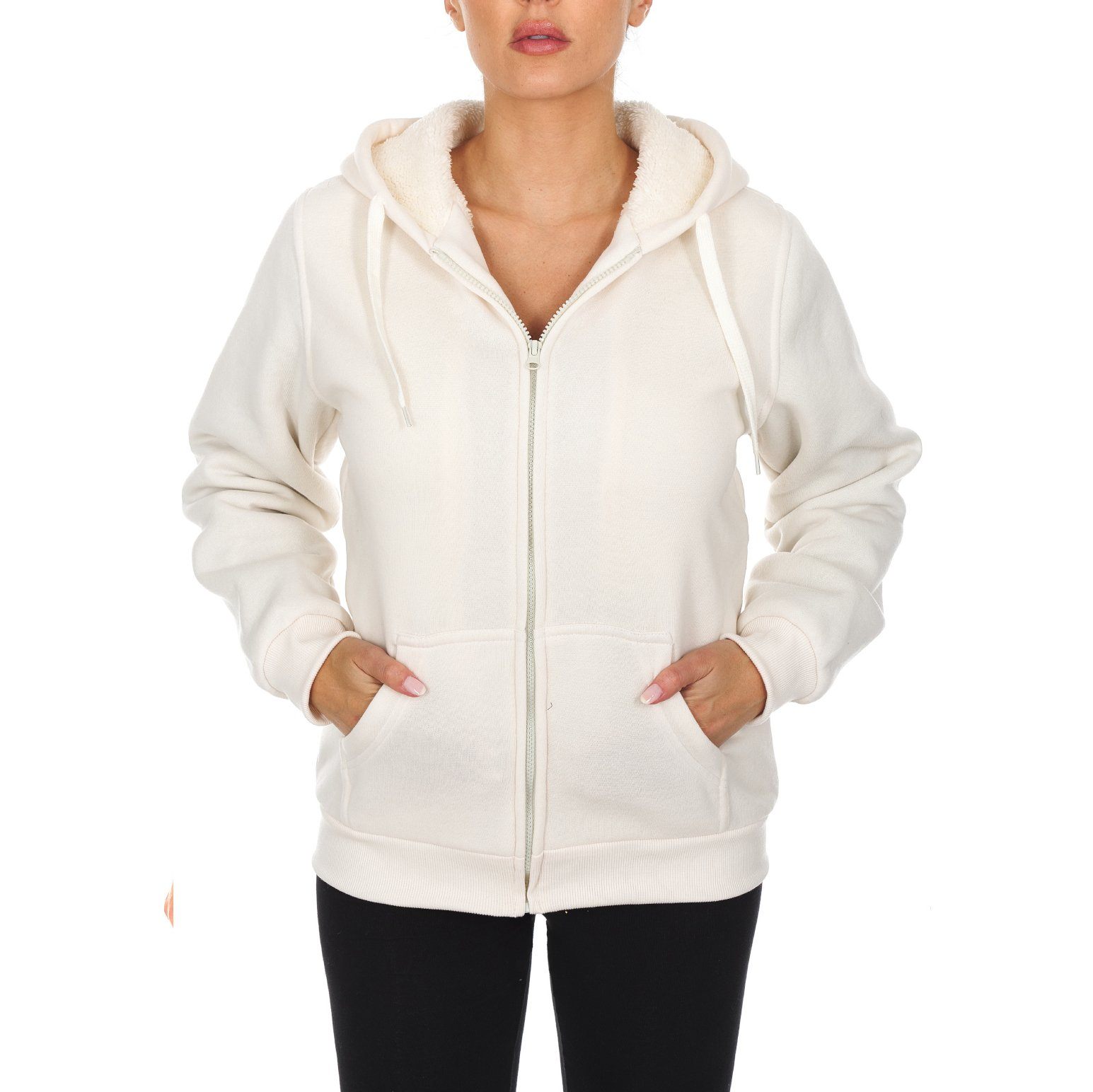 Inner and Outer Sherpa Hoodie Sweatshirt Jacket