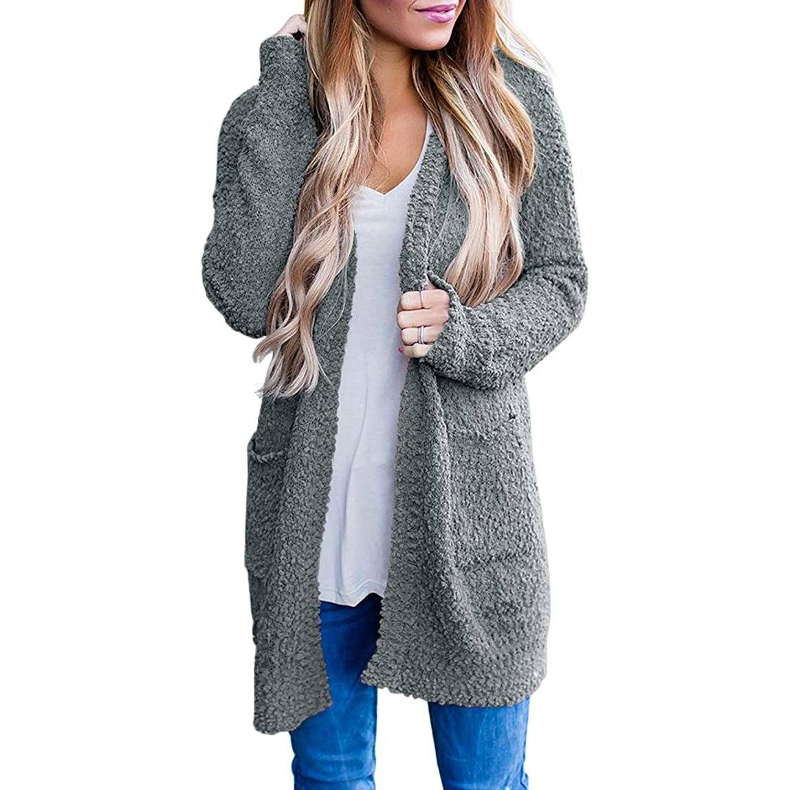 Long Sleeve Soft Chunky Knit Sweater Coat