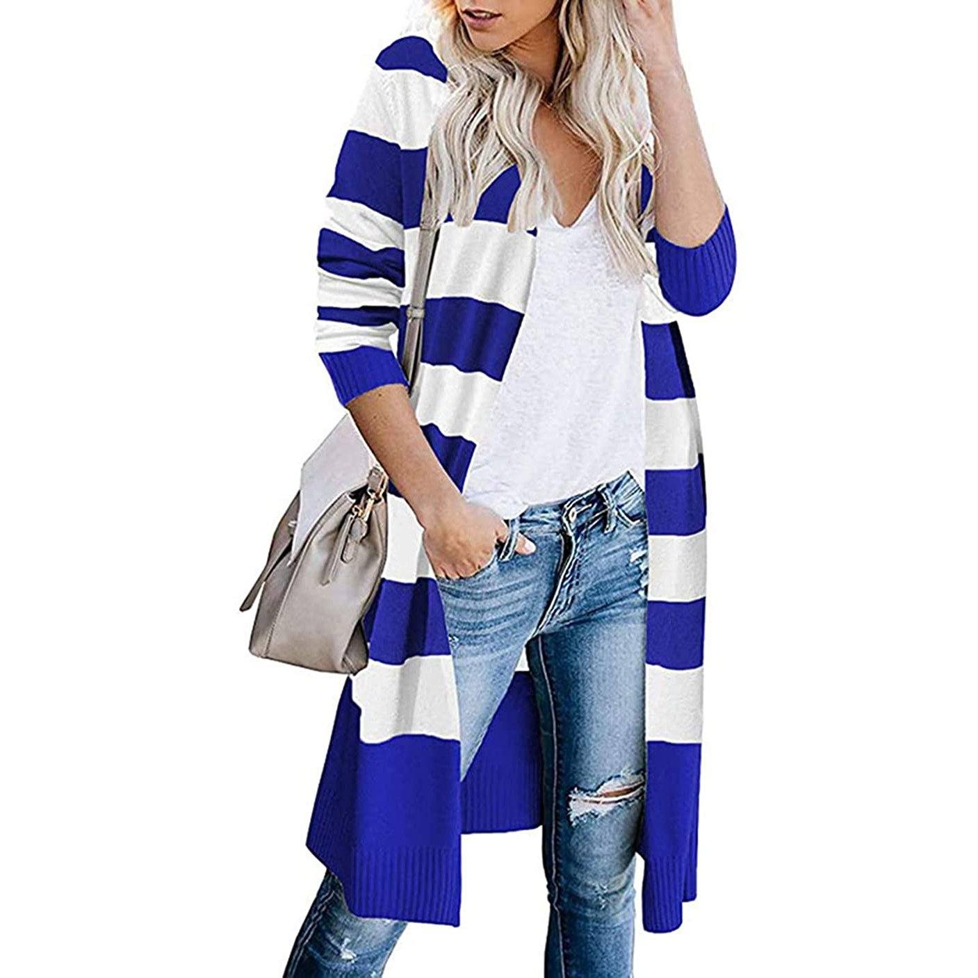 Open Front Long Cardigan Long Sleeves Lightweight Knit Fall Sweater