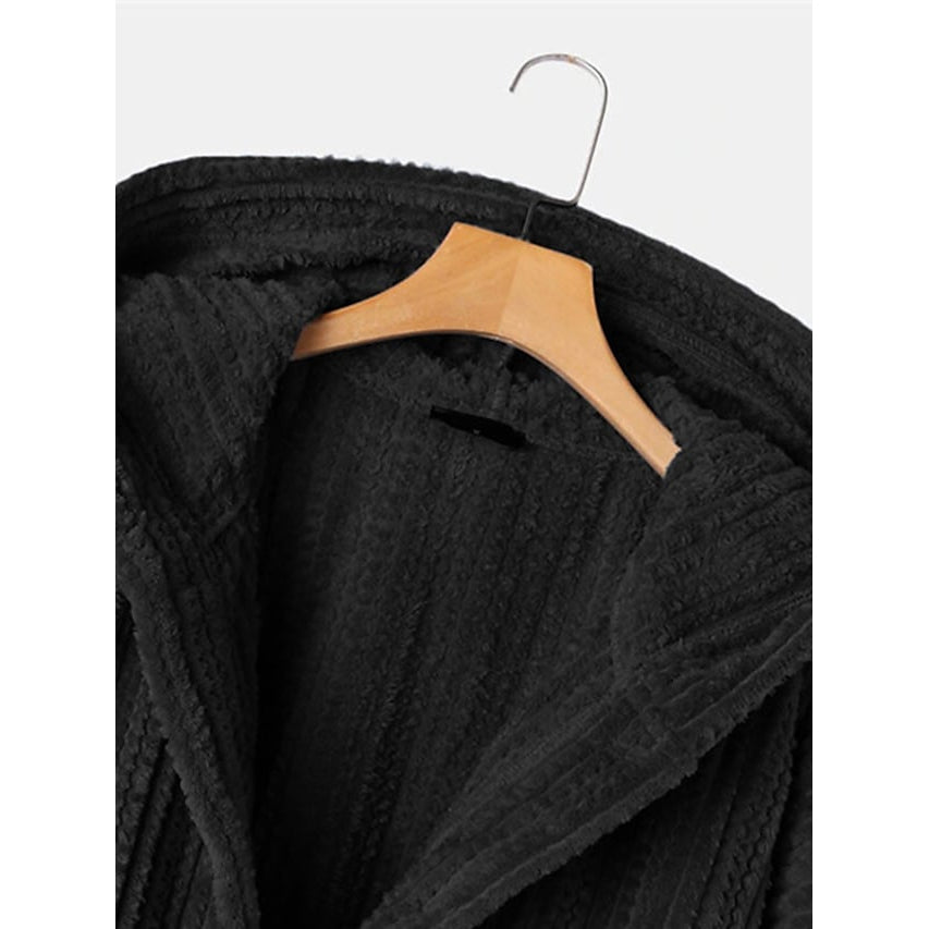 Plus Size Coat Button Pocket