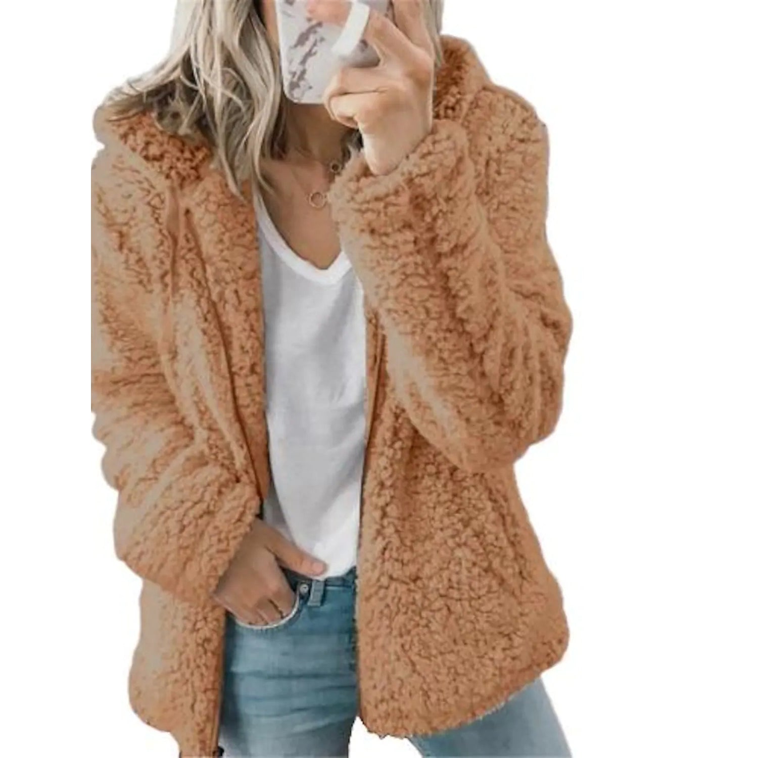 Plus Size Hoodie Coat Long Sleeve