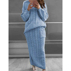 Pocket Knitted Patchwork Solid Casual Long Sleeve Loose Sweater