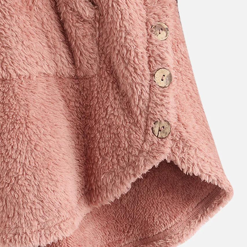 Teddy Coat Cat Animal Front Pocket Hoodies