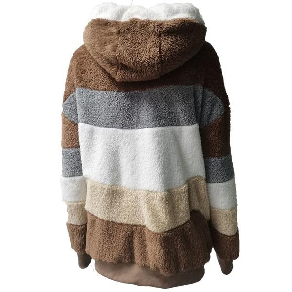 Warm Plush Faux Fur Hooded Jacket Outerwear
