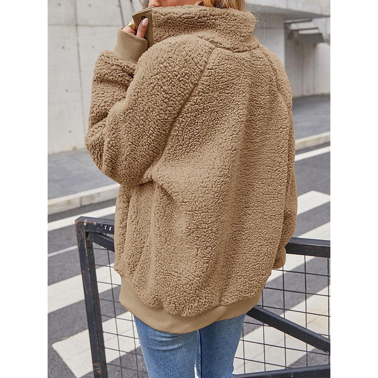 Winter Sherpa Fleece Button Jacket Coat