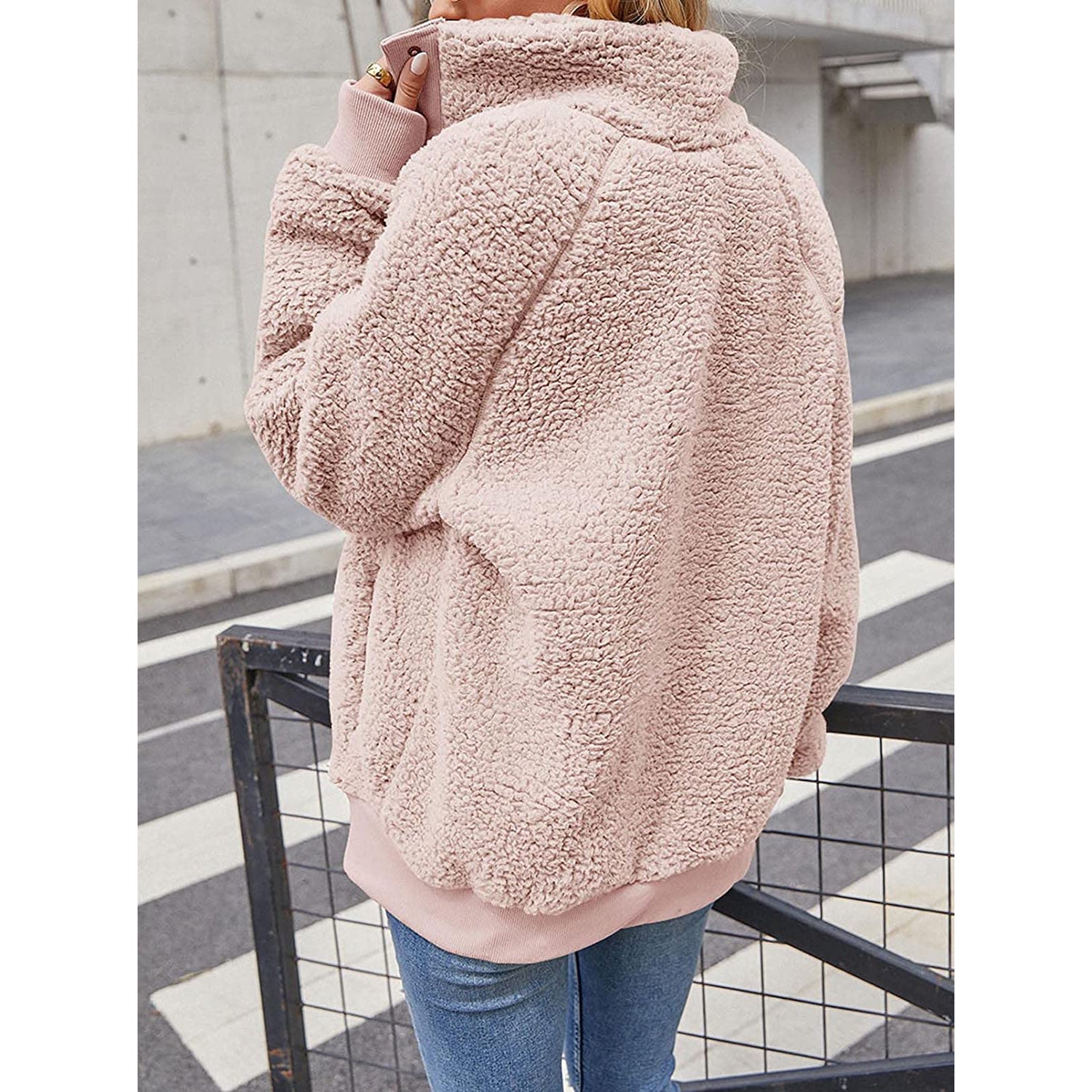 Winter Sherpa Fleece Button Jacket Coat