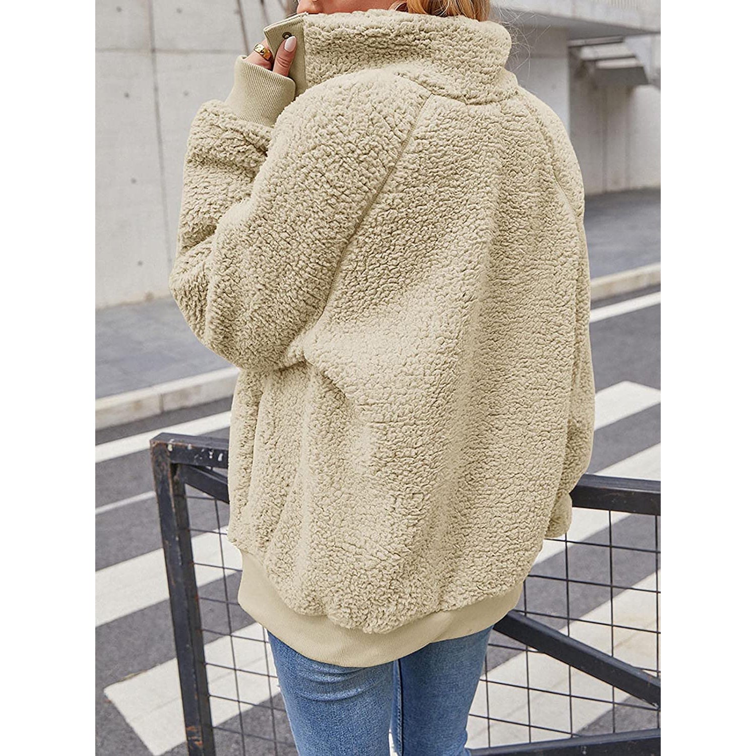 Winter Sherpa Fleece Button Jacket Coat