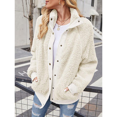 Winter Sherpa Fleece Button Jacket Coat