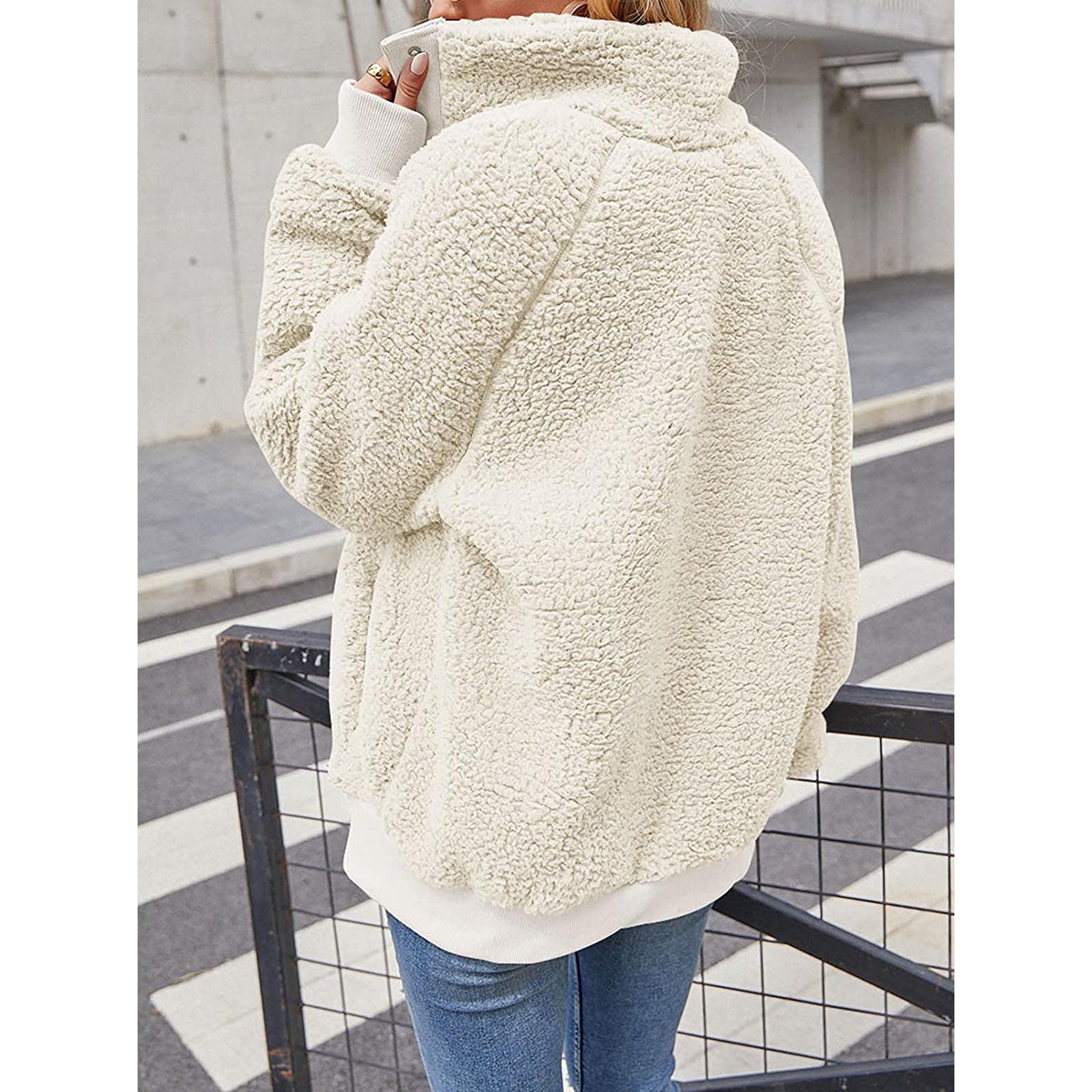 Winter Sherpa Fleece Button Jacket Coat
