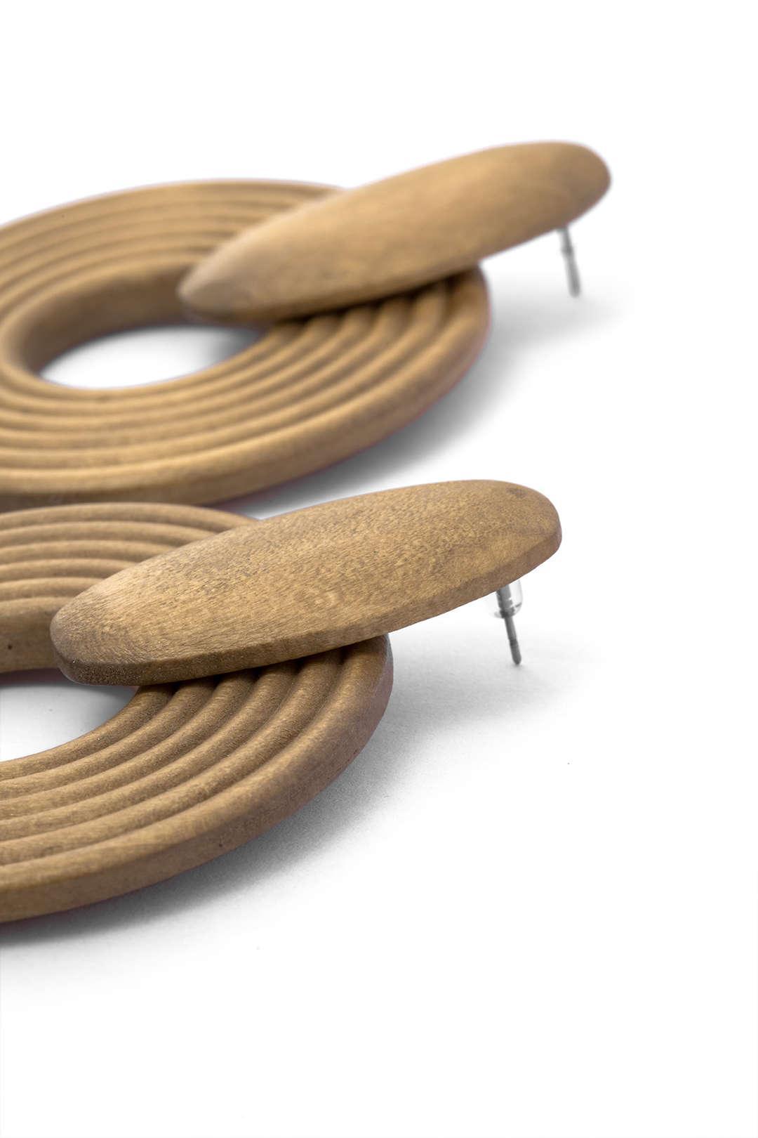 Wood Style Drop Earrings