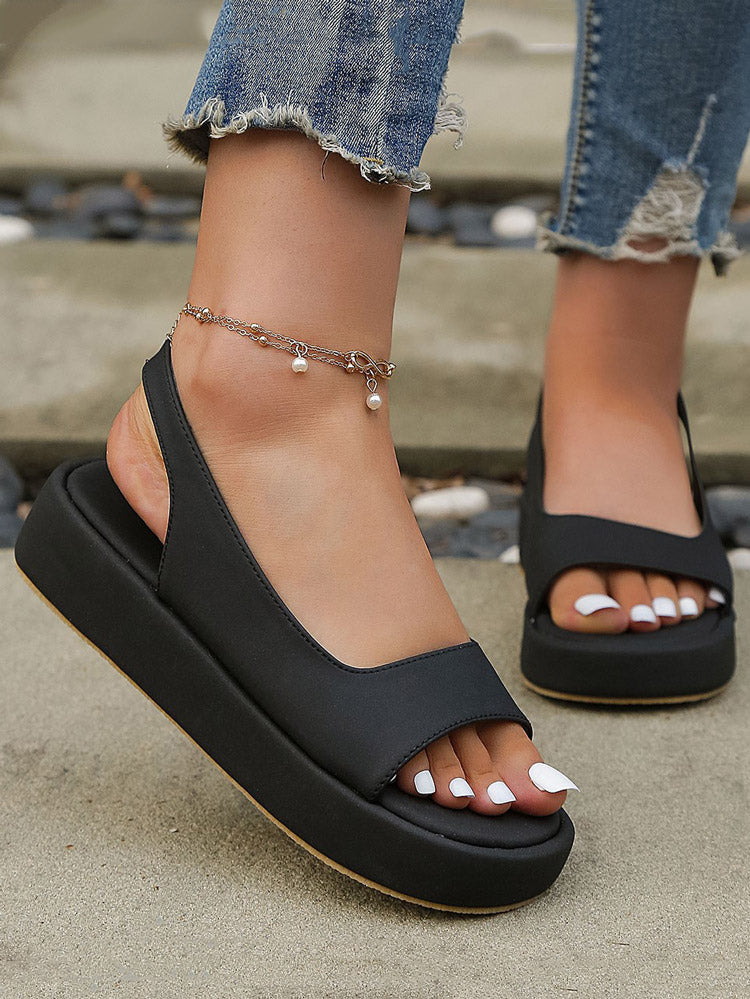 PU Open-toe Sandals