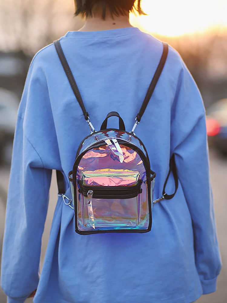 Holographic Curved Top Backpack