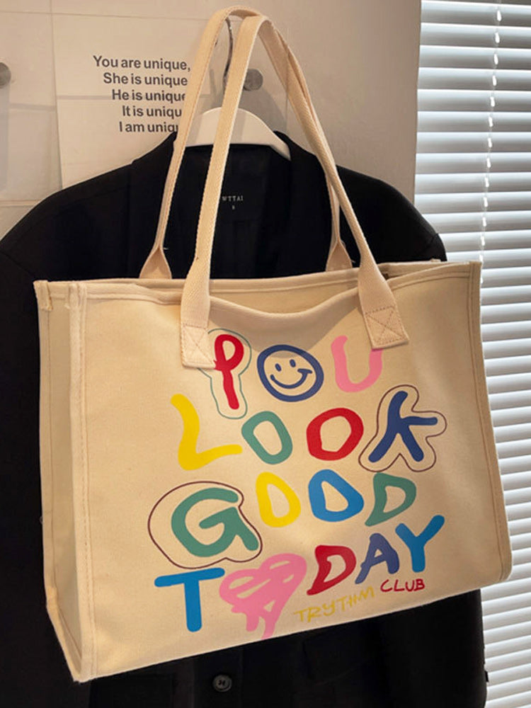 YOU LOOK GOOD TODAY Square Canvas Bag