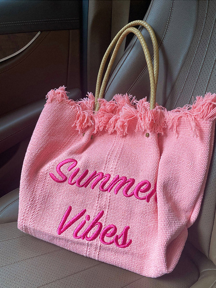 Summer Vibe Tassel Tote Bag